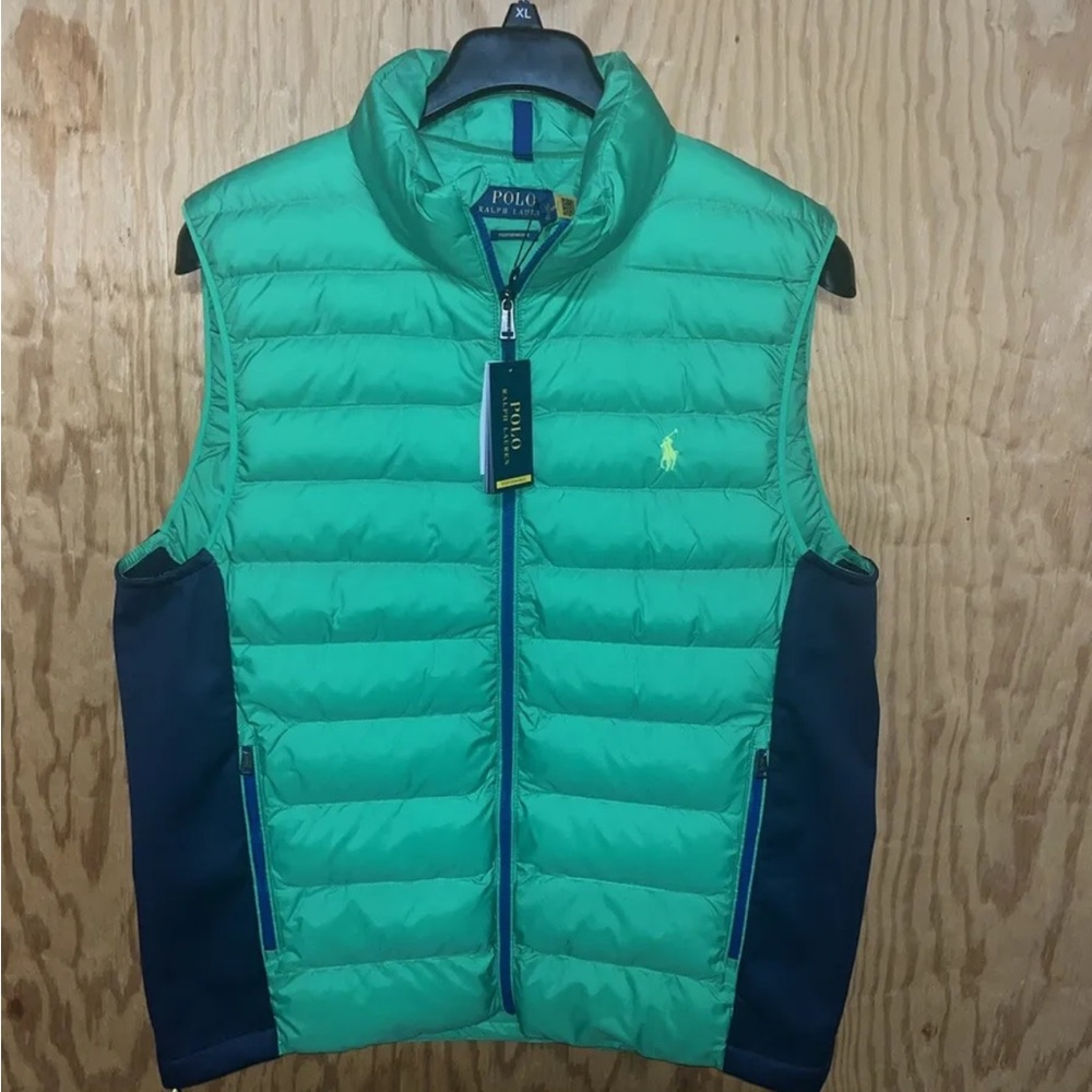 Polo Ralph Lauren Mens Performance Neon Packable Water Repellent Vest